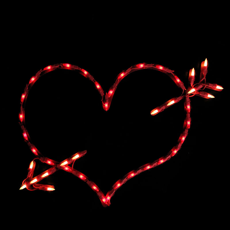 17" Lighted Red Heart with Arrow Valentine's Day Window Silhouette Decoration image number 2