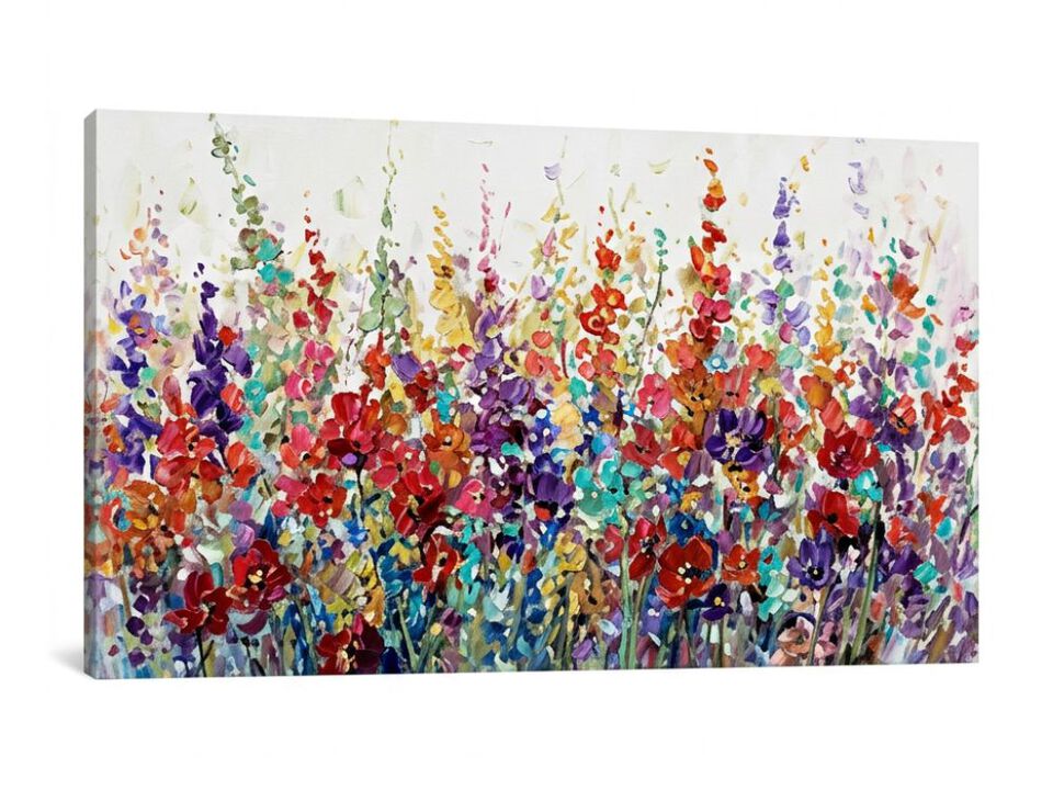 Floral Wall Art Living Room Colorful Decor 24 X 48 Inch Blossom Botanical Office