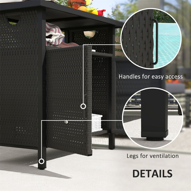 Rattan Storage Cabinet with Doors for Living Room, Bedroom, or Hallway image number 5