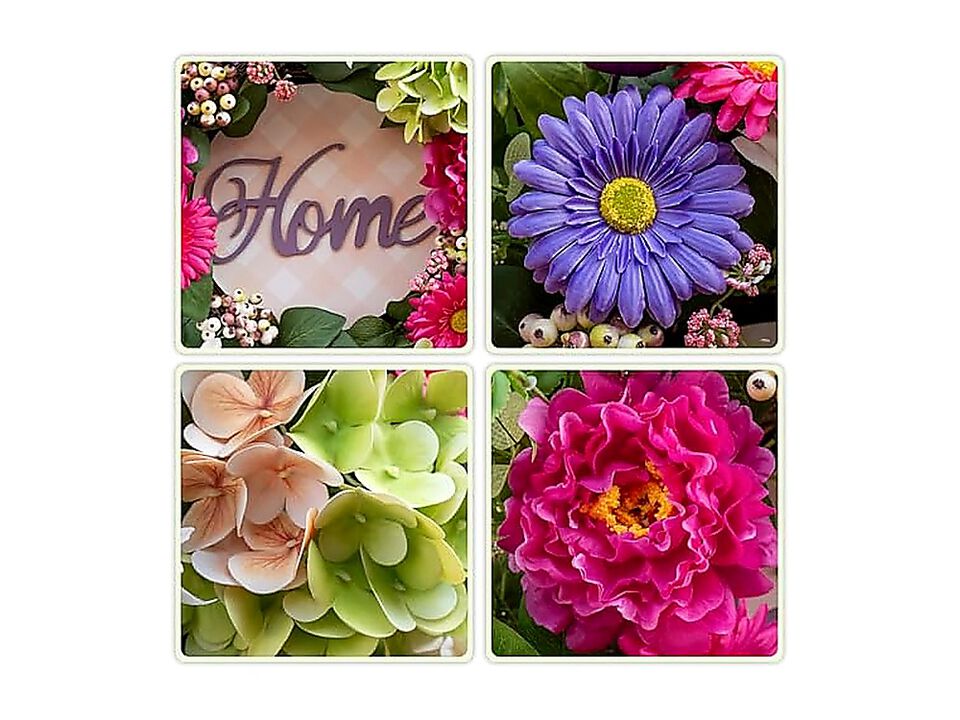 Spring Wreaths Front Door 24 Inch Summer DIY Wood Sign Artificial Hydrangea