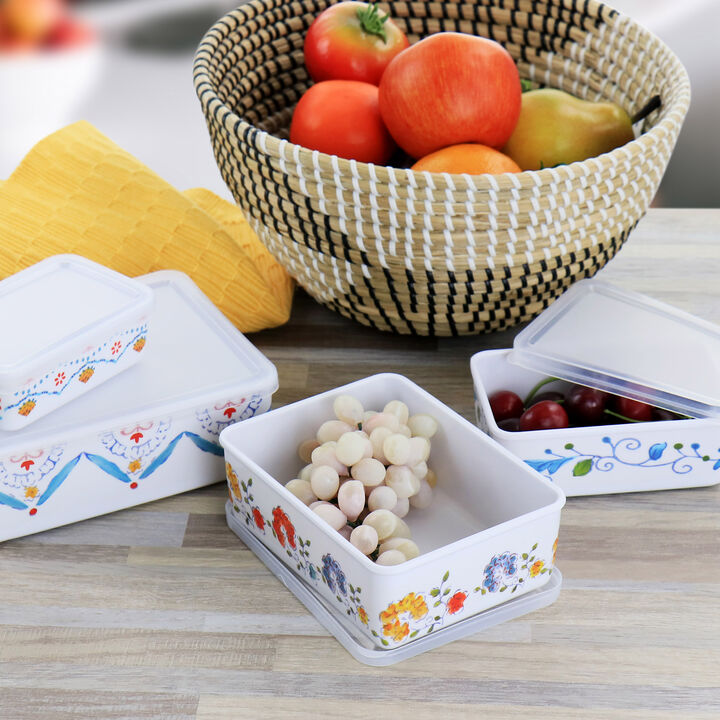 Gibson Home 8 Piece Anaya Rectangular Nesting Food Storage Set