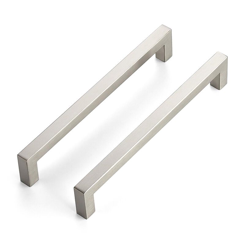 JOY DECOR 8 Pack Cabinet Handles,7-1/2 Inch Brushed Nickel Cabinet Pulls,Kitchen Cabinet Handles Square Drawer Pulls Stainless S