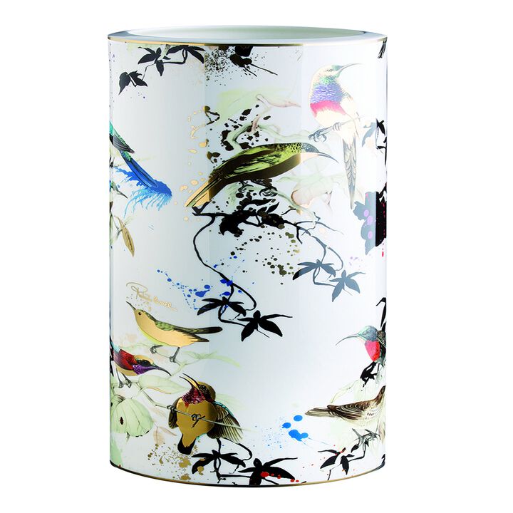 High Vase GARDEN'S BIRDS   diam. 6.3", H 14"