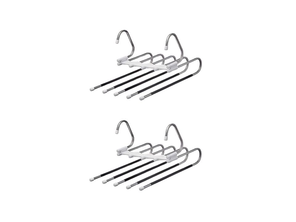 2-Pack Pants Hangers | Space-Saving Metal Closet Organizer | Durable