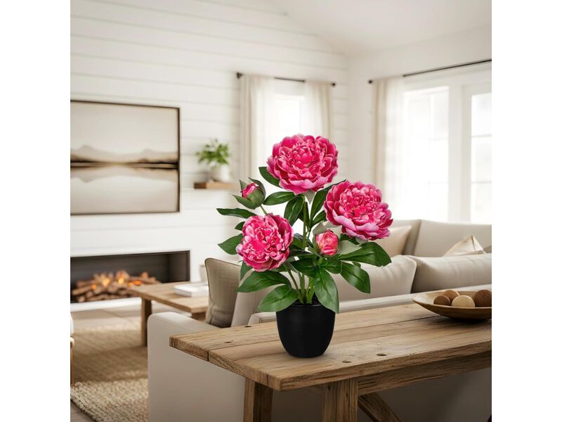 Hot Pink Artificial Peony Flowers Wedding Centerpiece Decor image number 1