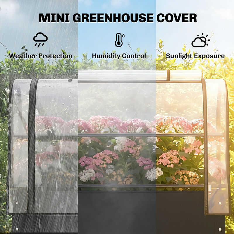 Hivvago Elevated Metal Garden Box with Flip-Up Cover and Drainage image number 3