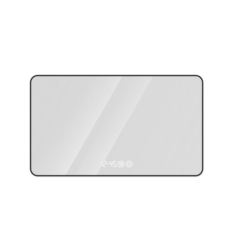 HomeRoots 39" Black Aluminum Lighted Framed Anti Fog Bathroom Vanity Mirror image number 0