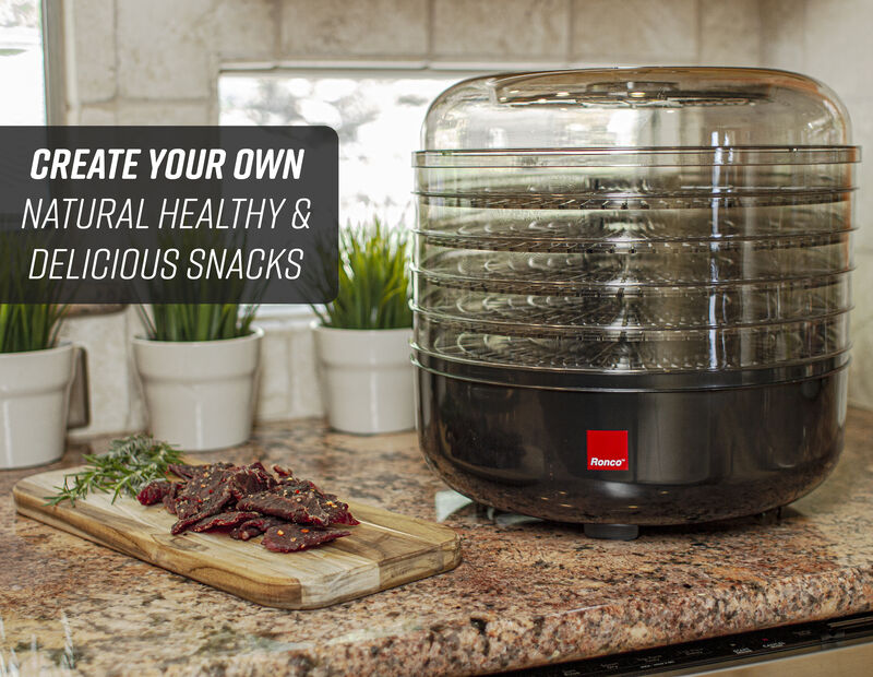 Ronco Beef Jerky Machine with 5 Stackable Trays, Easy-to-Use Dehydrator and Food Preserver, Perfect for Meat, Fruit, Vegetables and More