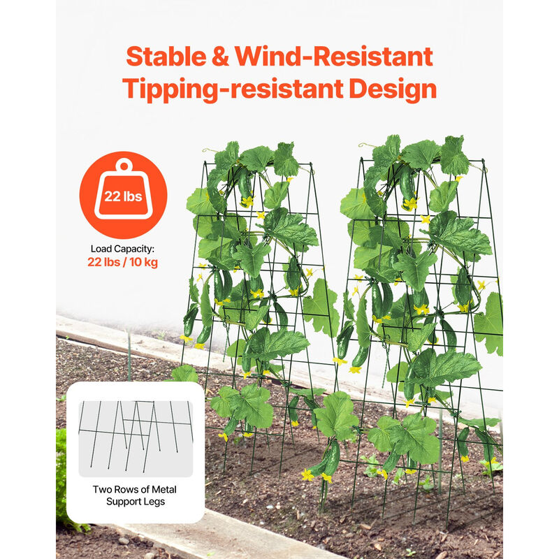 Garden Trellis A-Frame Design &ndash; Foldable Metal Structure for Cucumbers, Beans, and Vertical Plant Support Outdoors