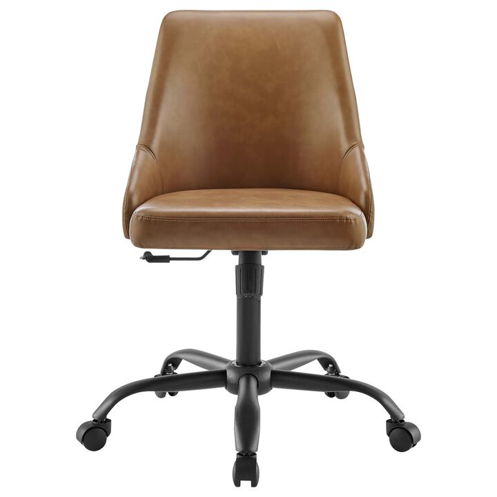Modway Furniture - Designate Swivel Vegan Leather Office Chair Black Gray