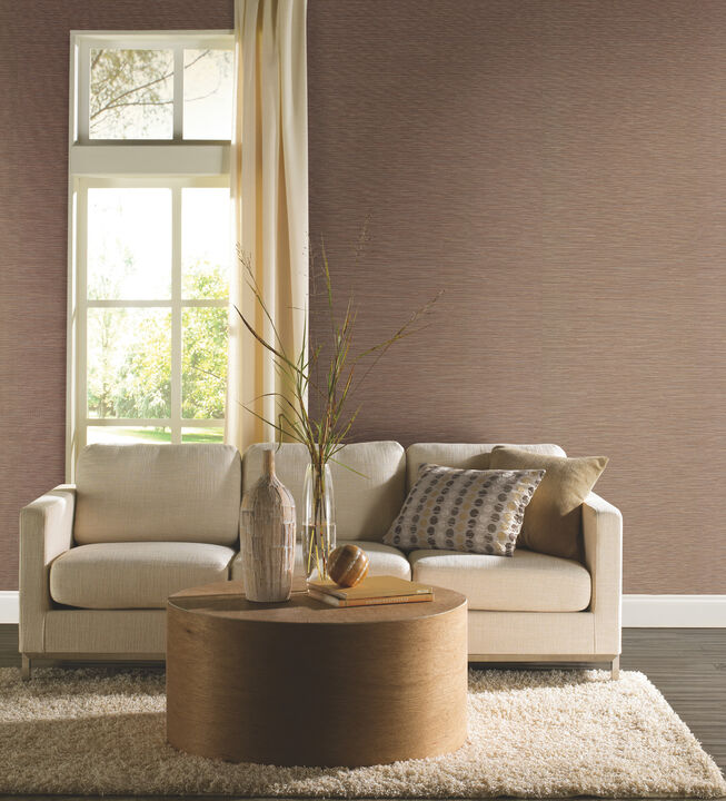 Ramie Weave Brown Wallpaper (Set of 2)