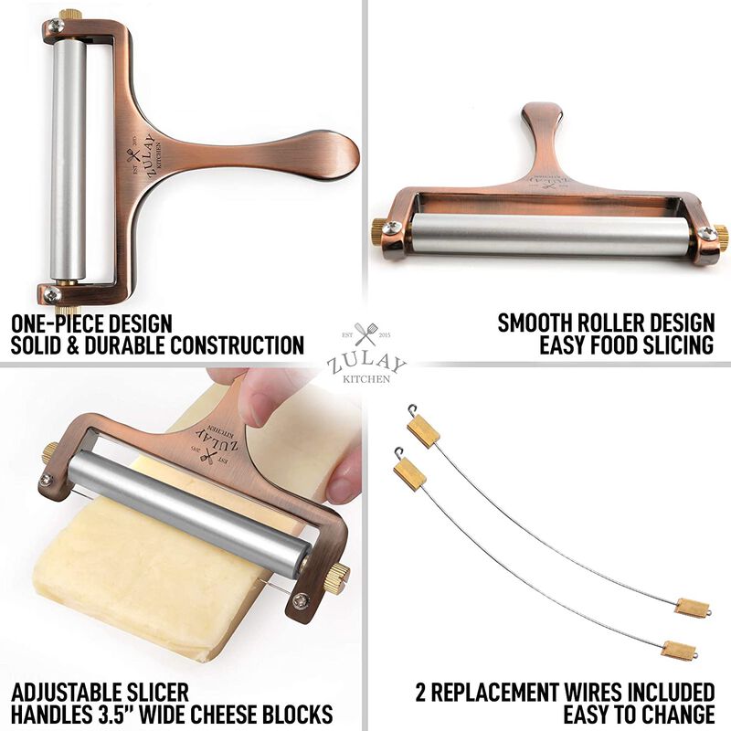 Cheese Slicer With Adjustable Thickness With 2 Extra Wires