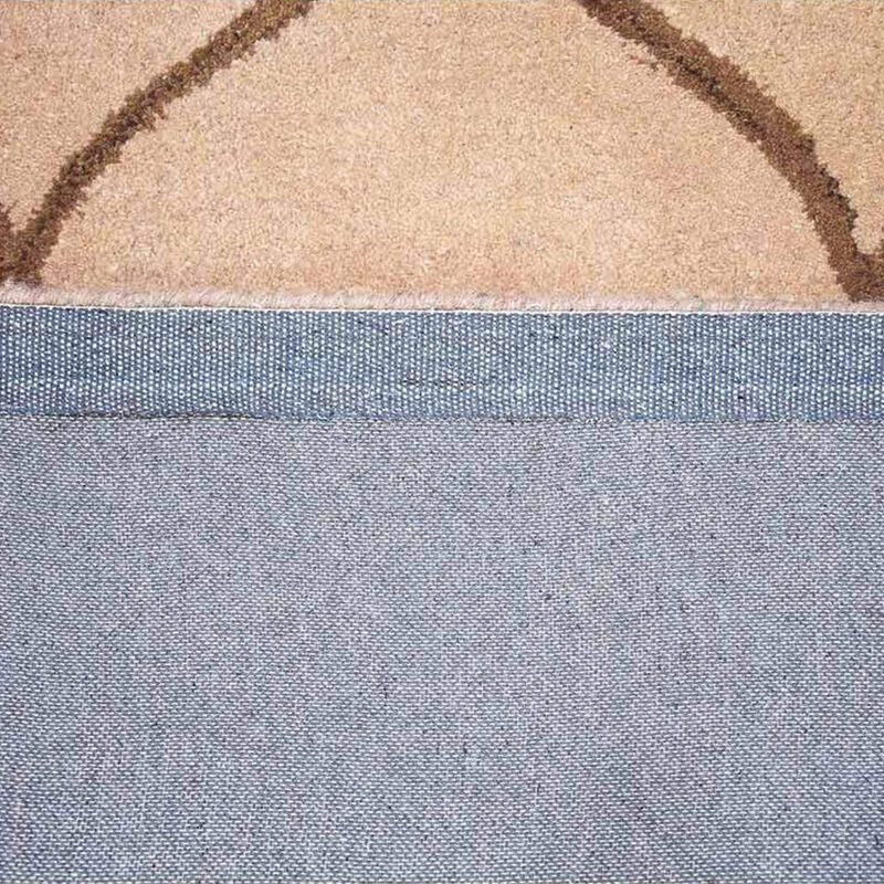 RUGSOTIC CARPETS HAND TUFTED WOOL ECO-FRIENDLY AREA RUGS  - 9'x12', Rectangle Shape, Light Gold Brown, Geometric Modern Design, High Pile Handmade Area Rugs for Living Room, Bed Room (K01004)