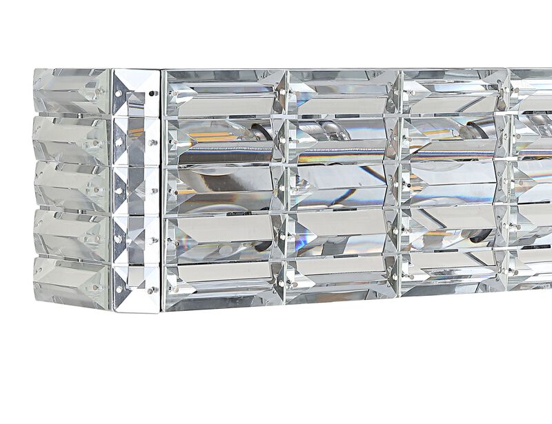 Evelyn Crystal Rectangle Ironcrystal Glam Modern LED Vanity Light