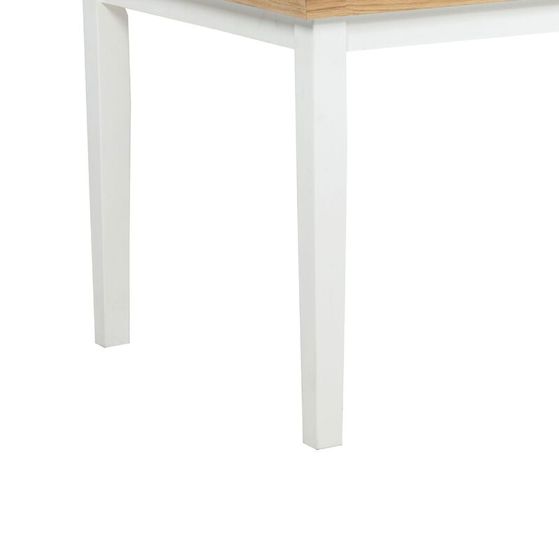 Andy Dining Table, Light Ash Brown and White Wood, 66 Inch Rectangular image number 5