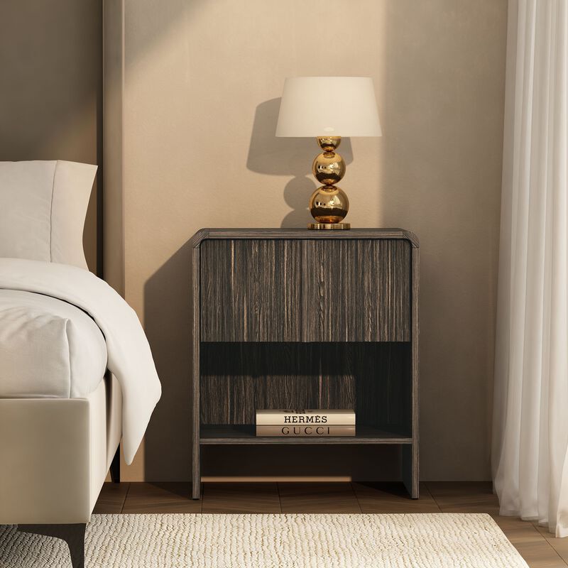Novara 1-Drawer Nightstand in Walnut image number 1