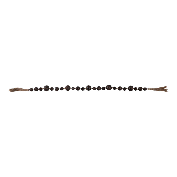 60" Terracotta  Varied Size Bead Garland, Brown