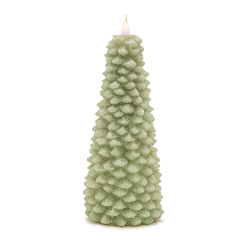 Sparkling Pine Tree Candle for Festive Home Accents or Holiday Vignettes