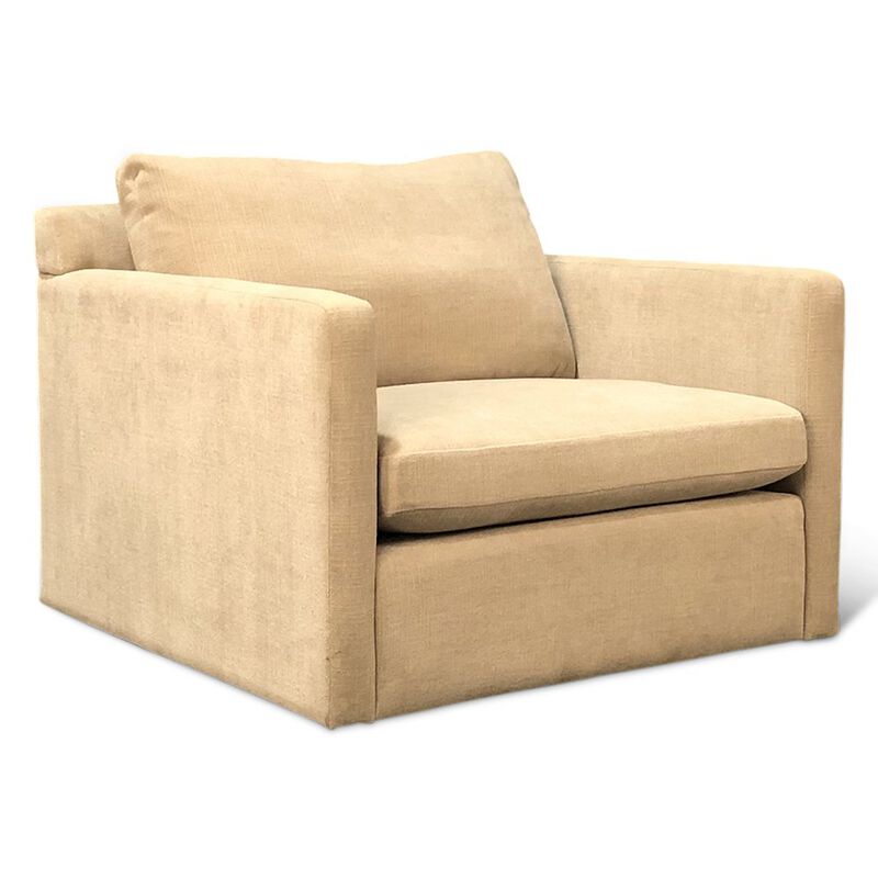 World Interiors Genova Accent Chair in Oat Chenille Fabric image number 1