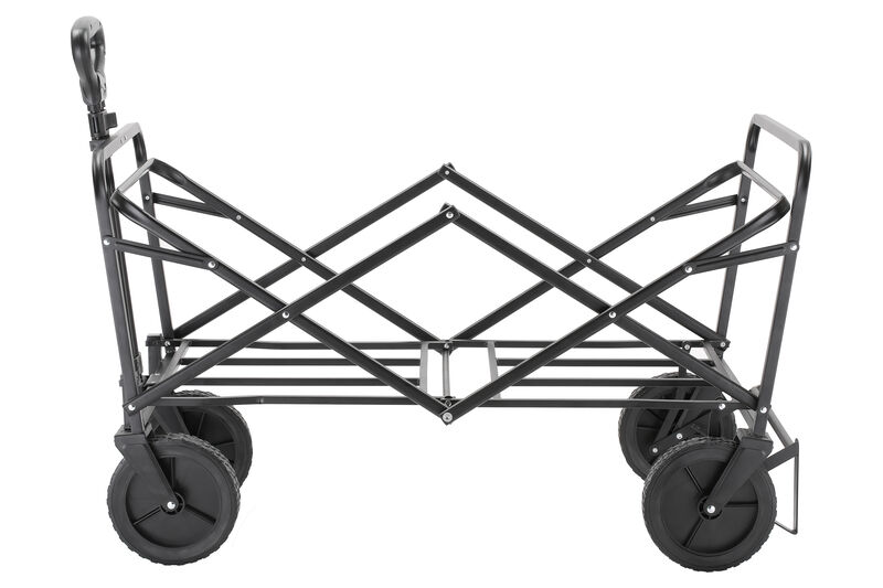 EchoSmile 4.06 cu. ft. Fabric Portable Garden Cart with Adjustable Rolling Wheels in Green