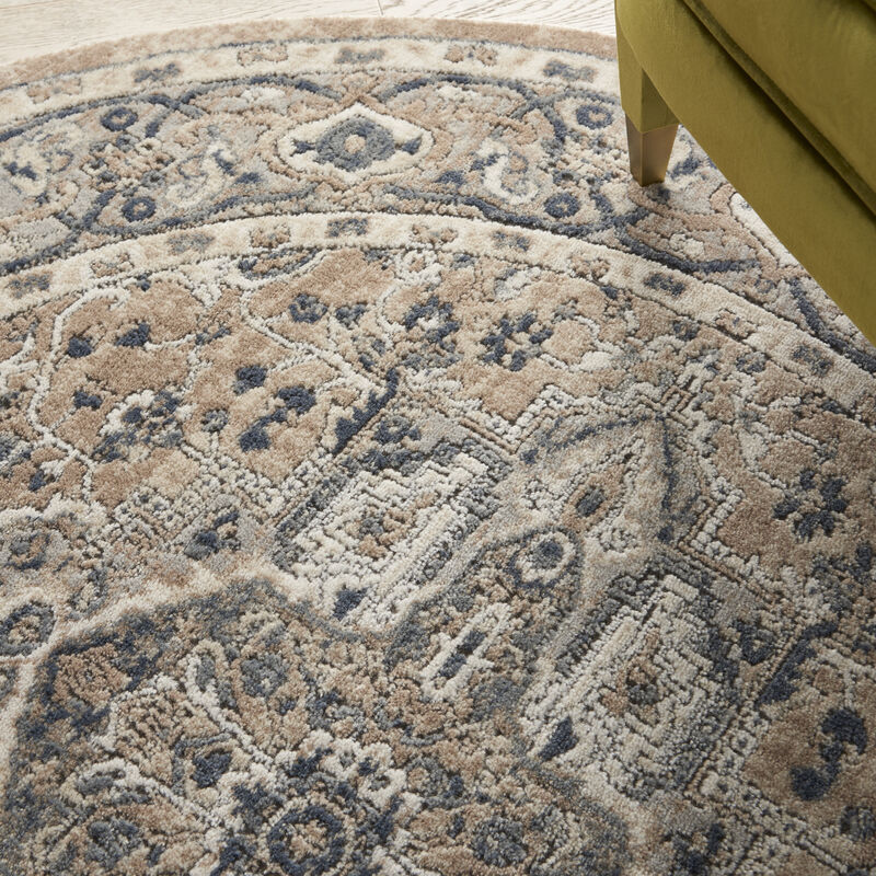 Quarry QUA05 Beige/Gray 4' x Round Rug image number 7