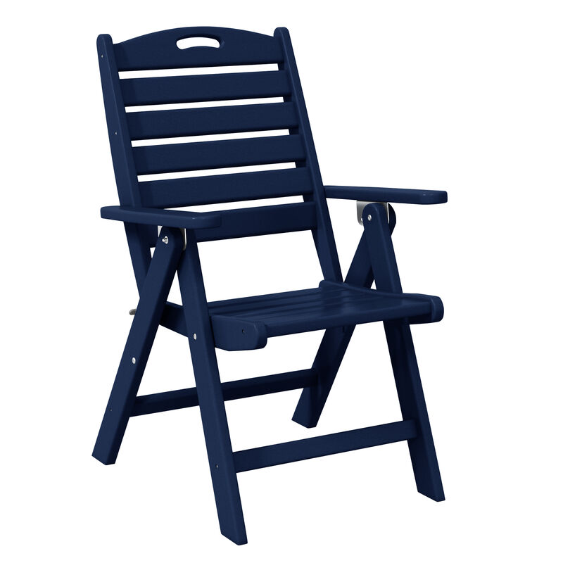 WestinTrends 6-Piece HDPE Rectangular Patio Dining Table Set with Foldable Chairs and Patio Bench