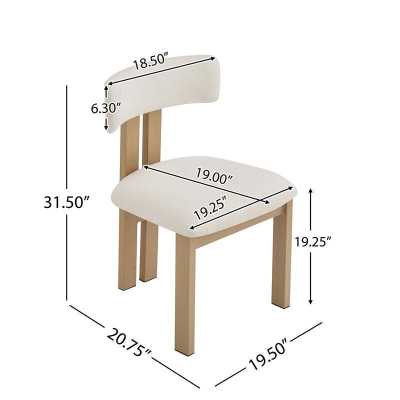 Merax 2 PCS Upholstered Armless Dining Chairs With Metal Legs