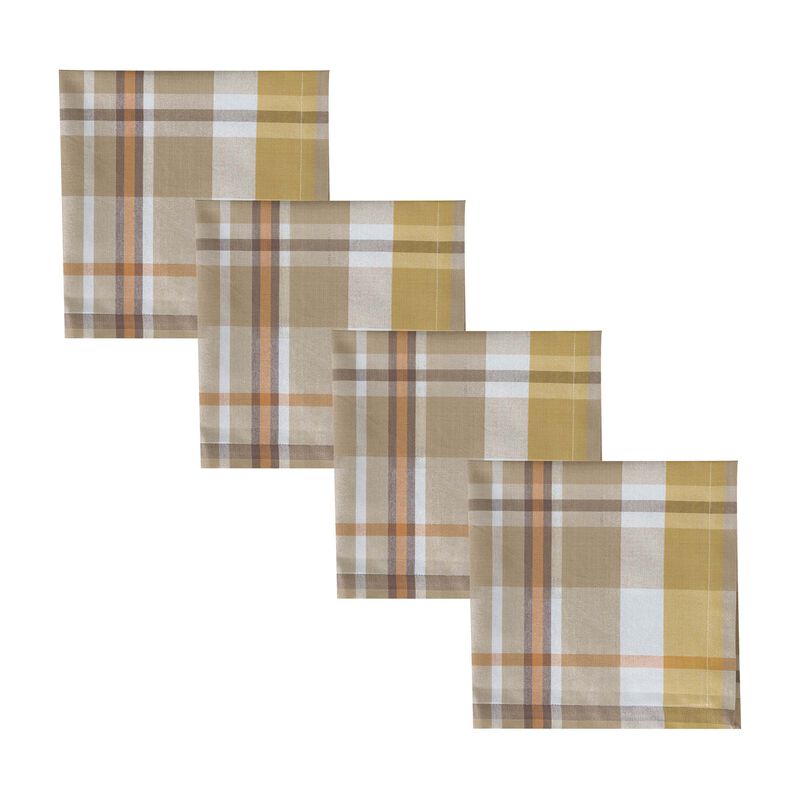 Split P Russett Plaid Striped Red Napkin Set Of 4 image number 0