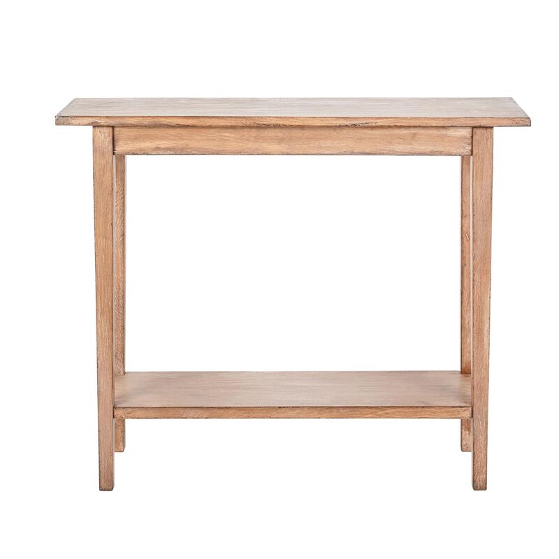 Duro Sofa Console Table with Open Shelf, Reclaimed Wood, Antique Brown