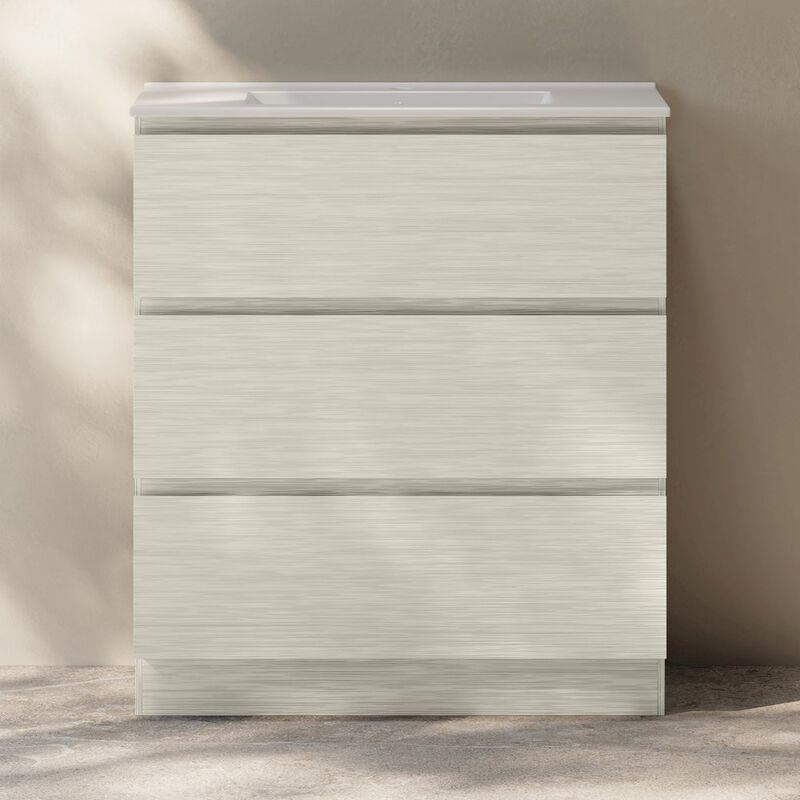 Liberte 30" Freestanding Bathroom Vanity in White Oak with Sink Top image number 6