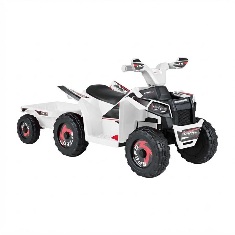 Kids 6V Ride On ATV Quad Car with Detachable Trailer for Outdoor Play image number 0