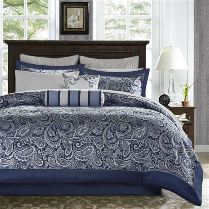 Reversible Microfiber Bedding Set &ndash; 12-Piece Comforter with Sheets and Pillow Shams