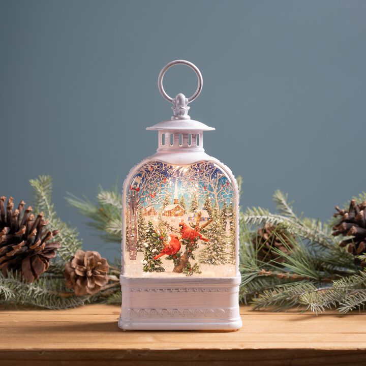 Snow Globe Lantern with Santa for Festive Christmas Décor and Holiday Lighting