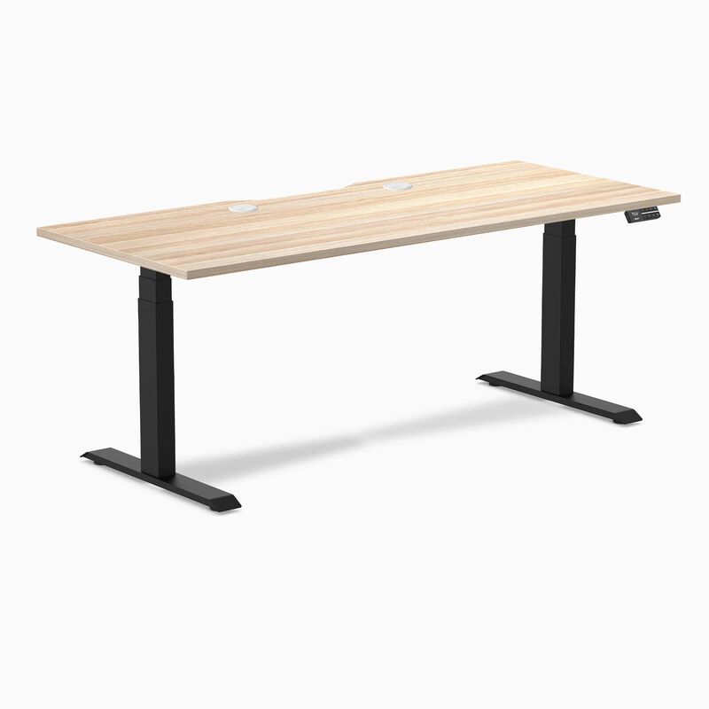 Desky Dual Scalloped Laminate Sit Stand Desk image number 0