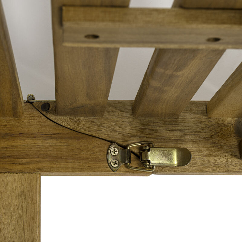 Mallorca Modern Classic Adjustable Acacia Wood Chaise Outdoor Lounge Chair with Cushion & Wheels