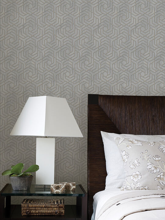 Tama Grey Geometric Wallpaper (Set of 2)