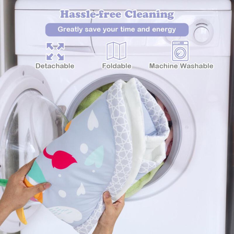 Hivvago Baby Play Gym Mat 7-in-1 Tummy Time Activity Mat with 5 Detachable Toys-Multicolor