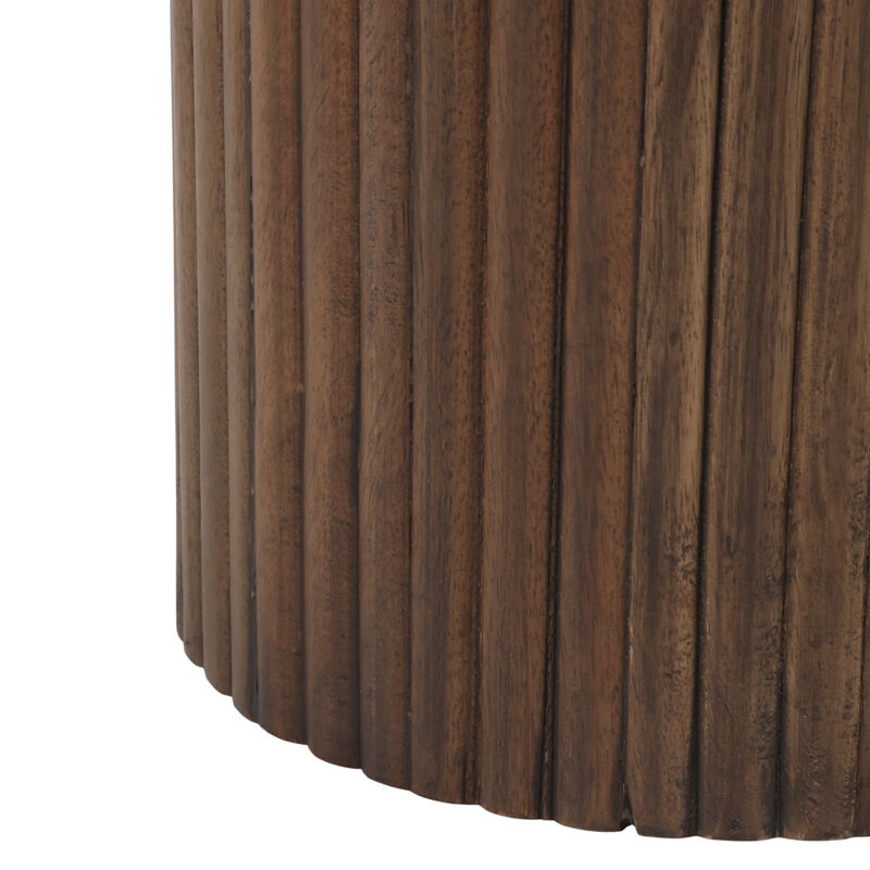 Fluted Base Travertine Table image number 5