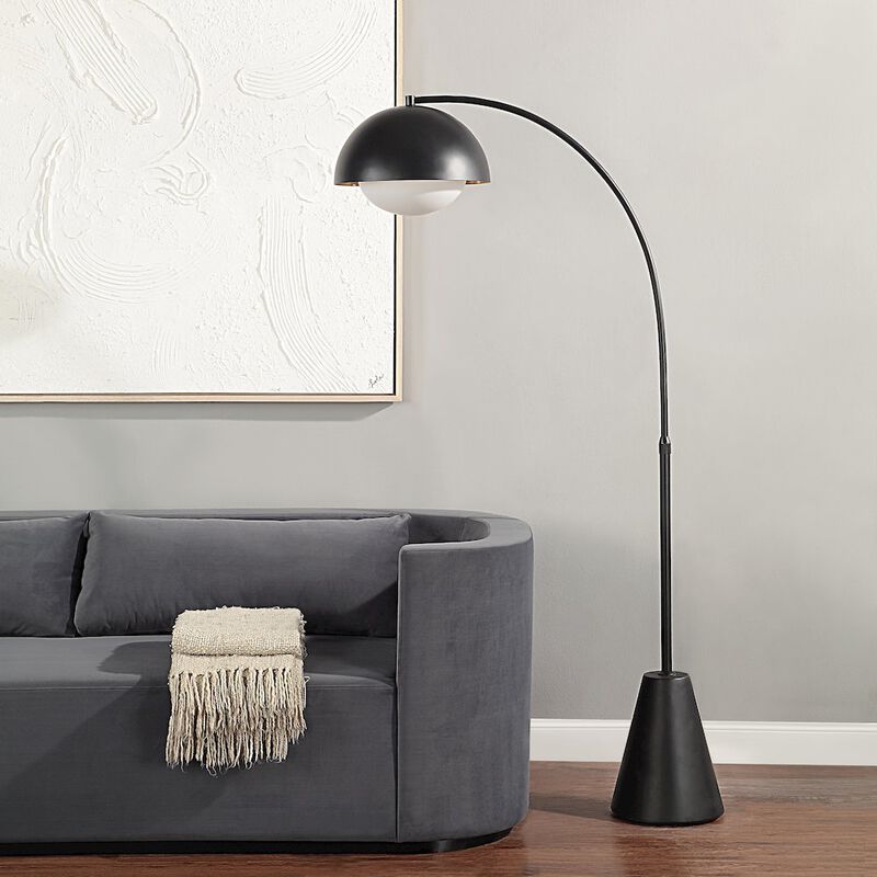 Renwil Cooke 65 - 75 Tall Matte Black Floor Lamp With Shade