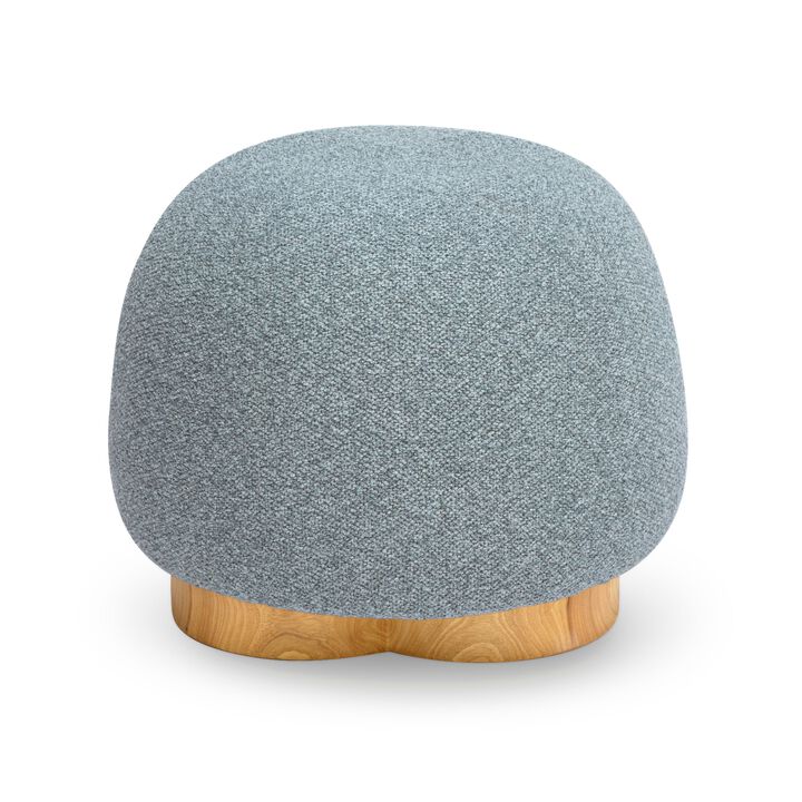 Oopa Cream Contract-Grade Straight Vegan Shearling Swivel Ottoman