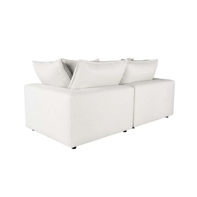Cali 80" Pearl Performance Fabric Modular Loveseat - TOV Furniture image number 4
