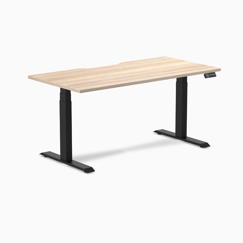 Desky Dual Scalloped Laminate Sit Stand Desk image number 0