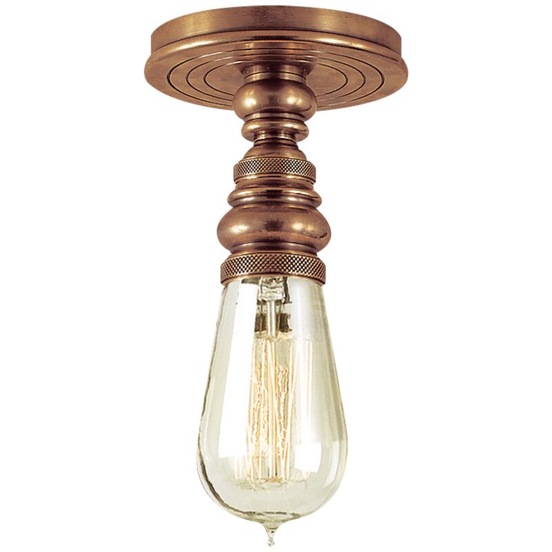 Boston Single Flush Mount in Antique Brass