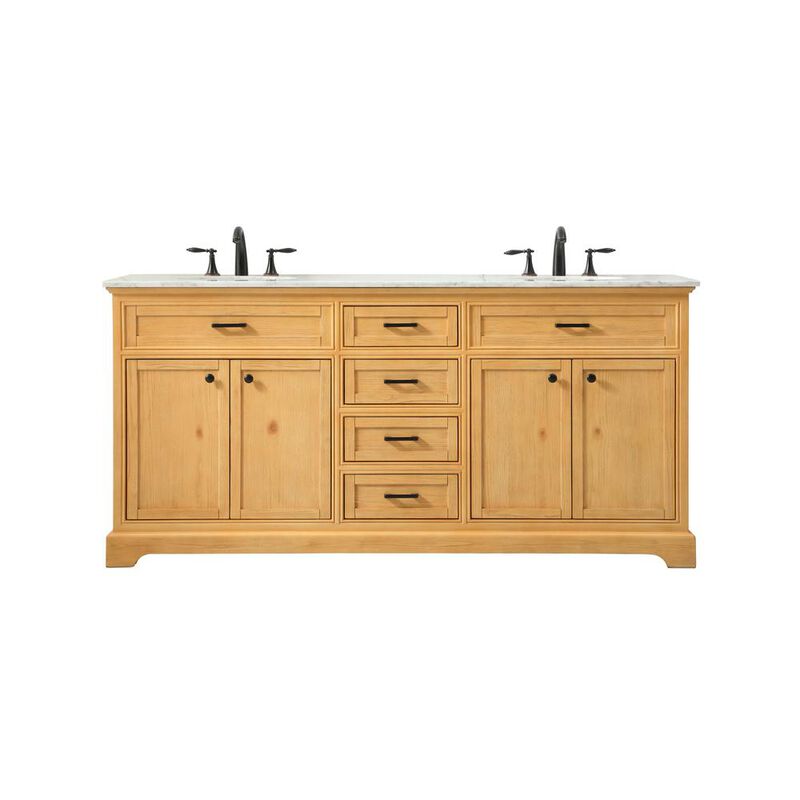 Elegant Kitchen and Bath 72 inch double bathroom vanity in natural wood