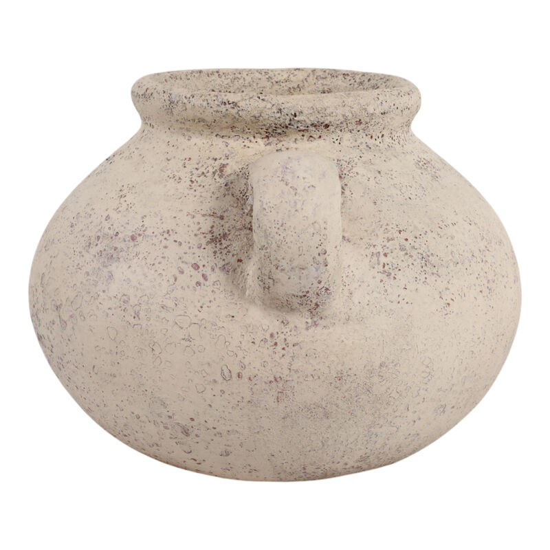12x8" Terracotta Double Handle Vase, Ivory image number 2