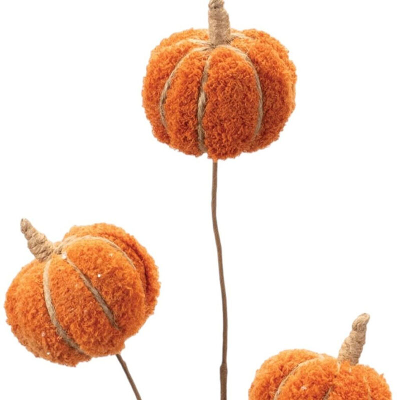 HomeRoots Set of Six Orange and Green Fall Mini Pumpkins Wreath Sprays image number 4