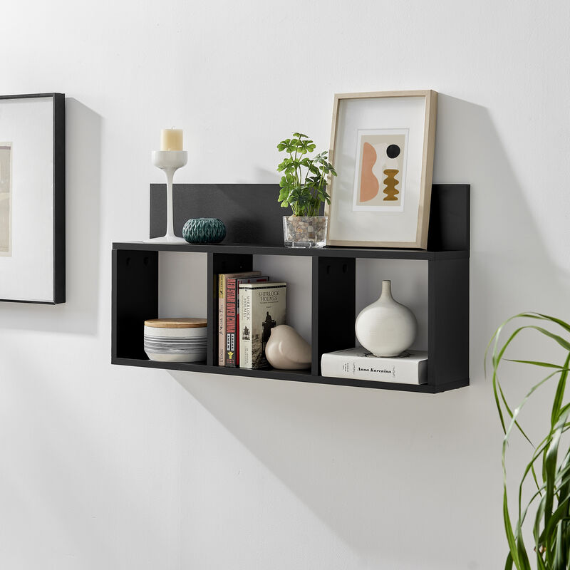 Triple Cubed Floating Shelf with Ledge