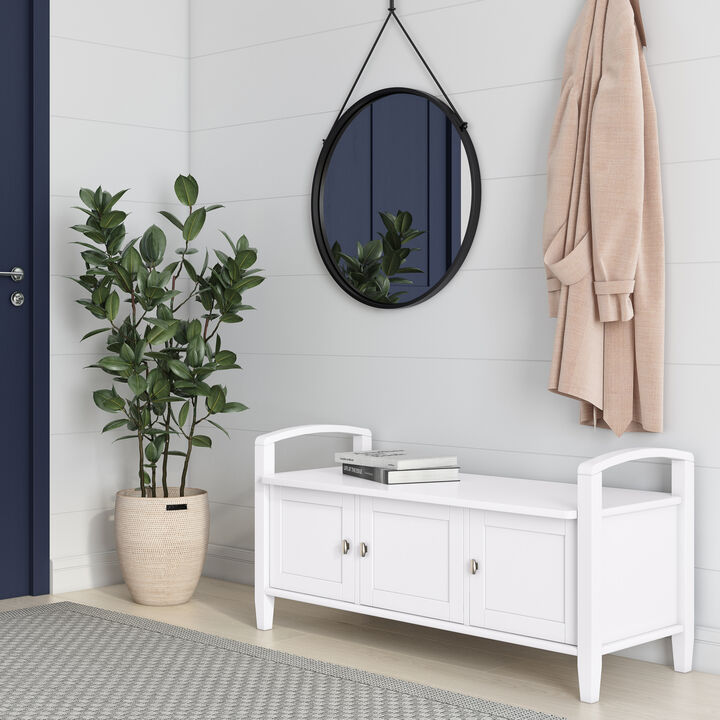 Simpli Home Warm Shaker Entryway Storage Bench
