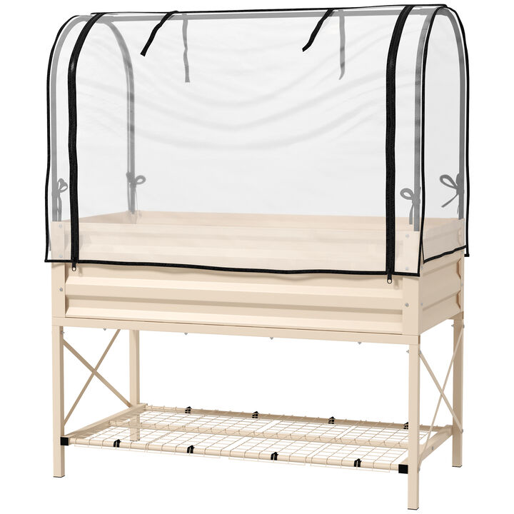 Hivvago Metal Elevated Planter Box for Outdoor Gardening