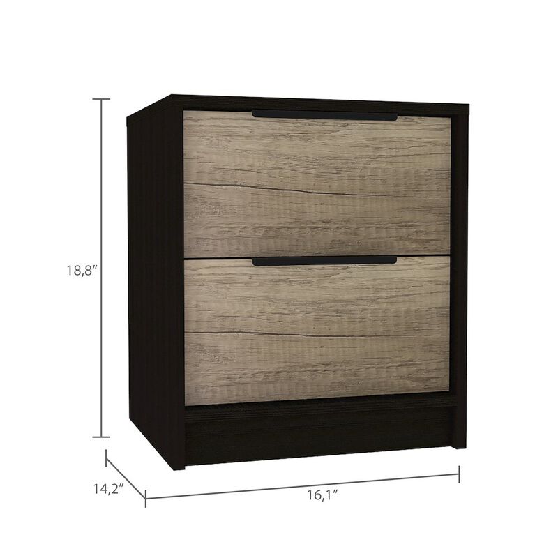 Plethoria Home 2-Drawer Nightstand Black Wengue and Pine image number 2